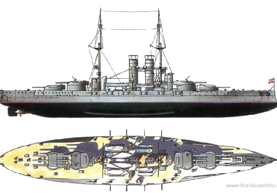 Корабль SMS Szent Istvan [Battleship] (1918) - чертежи, габариты, рисунки